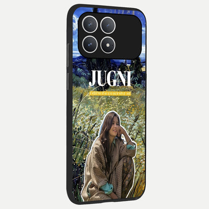 Jugni Soul Vibes back cover For Poco F8 Pro slim fit glass case with vibrant aesthetic design
