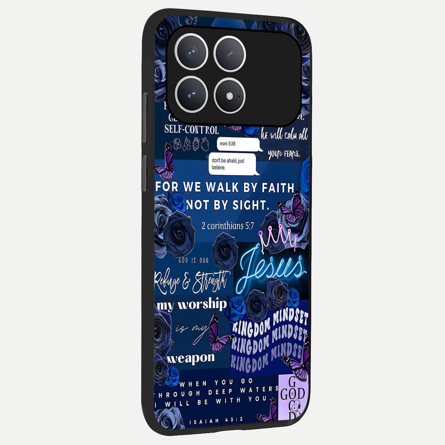  Kingdom Faith Glow back cover For Poco F8 Pro slim fit glass case with vibrant aesthetic design