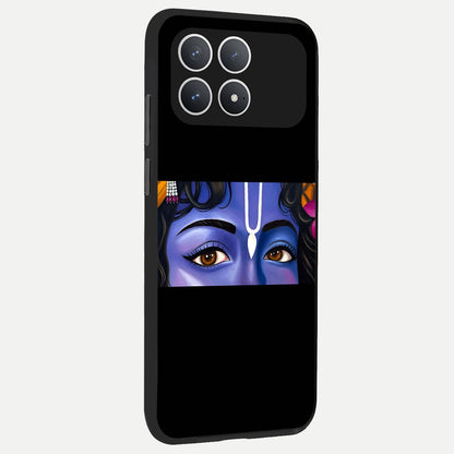  Krishna Eye back cover For Poco F8 Pro slim fit glass case with vibrant aesthetic design