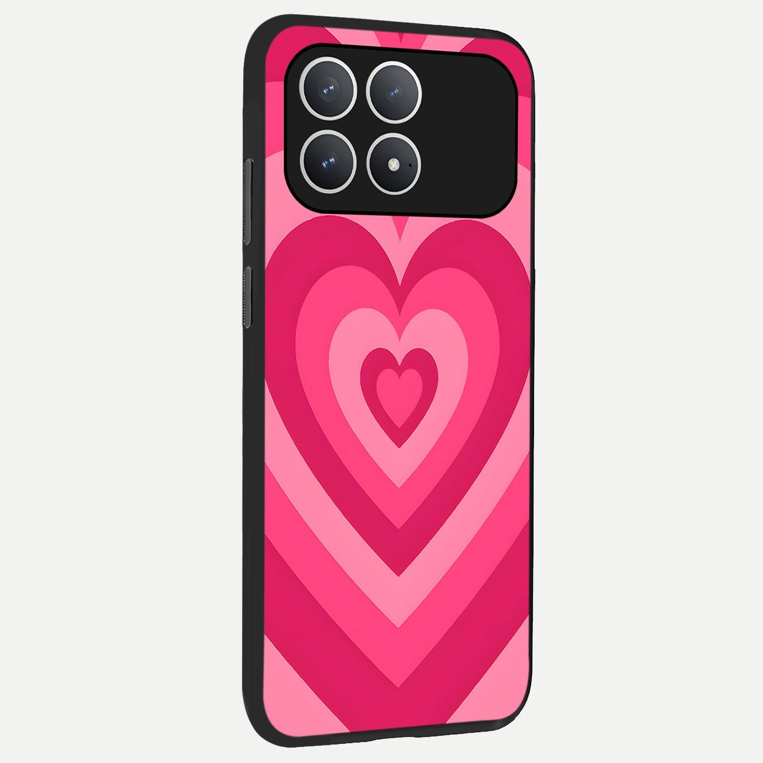  Layered Love Hearts back cover For Poco F8 Pro slim fit glass case with vibrant aesthetic design