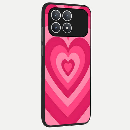  Layered Love Hearts back cover For Poco F8 Pro slim fit glass case with vibrant aesthetic design