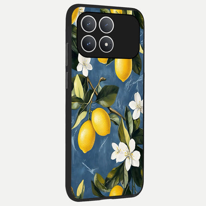 Lemon Dream Garden back cover For Poco F8 Pro slim fit glass case with vibrant aesthetic design