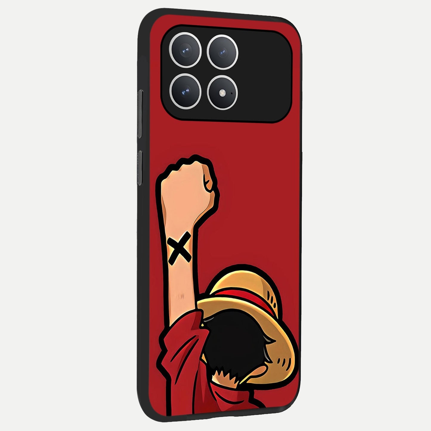 Luffy X Spirit back cover For Poco F8 Pro slim fit glass case with vibrant aesthetic design