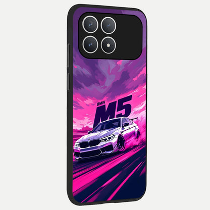  MS Neon Car back cover For Poco F8 Pro slim fit glass case with vibrant aesthetic design
