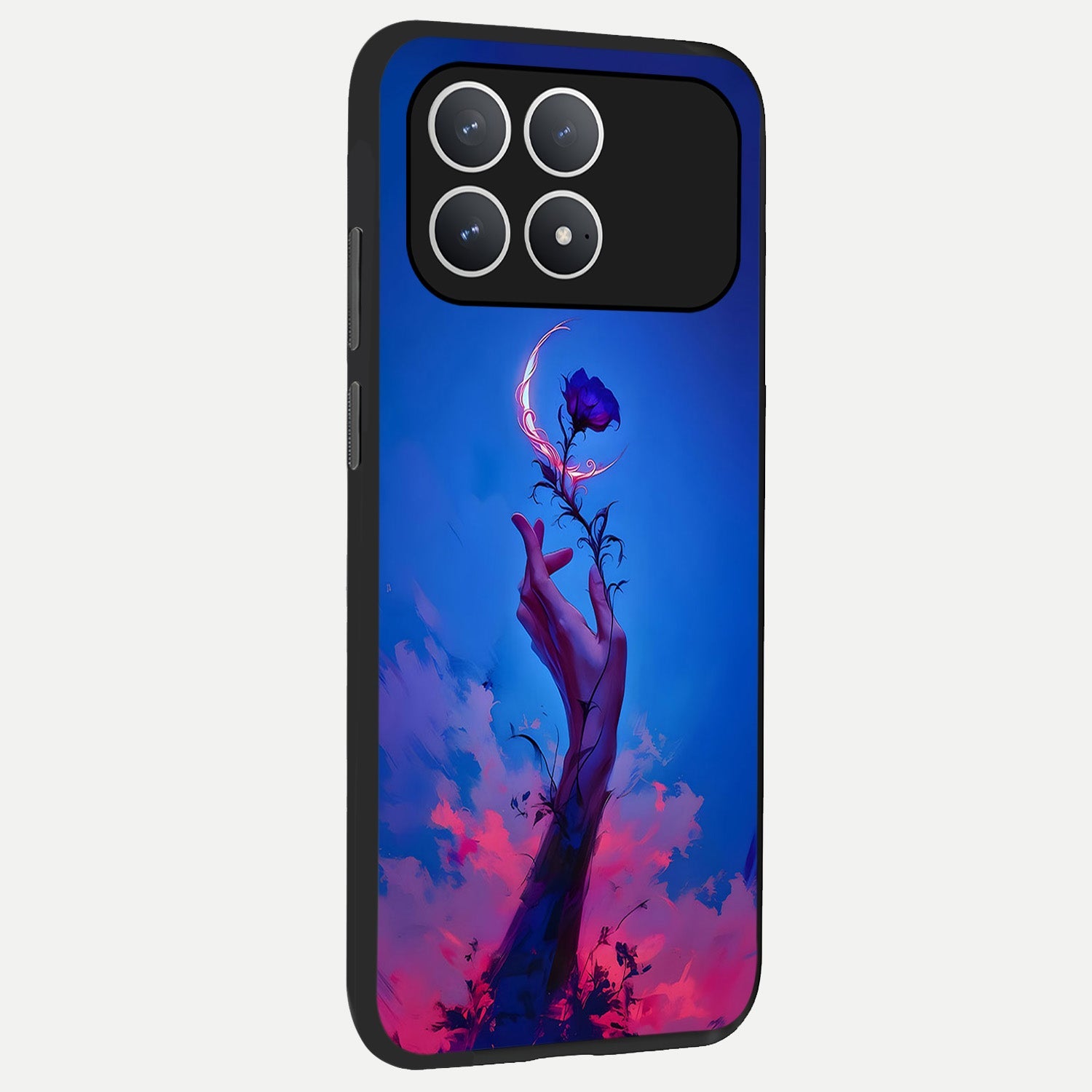  Mystic Hand back cover For Poco F8 Pro slim fit glass case with vibrant aesthetic design