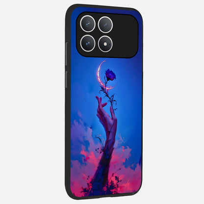  Mystic Hand back cover For Poco F8 Pro slim fit glass case with vibrant aesthetic design