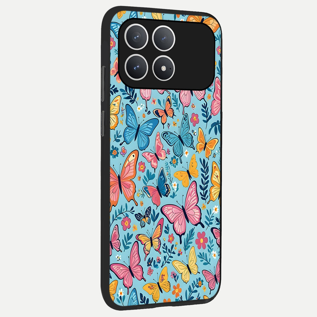  Spring Wing Garden back cover For Poco F8 Pro slim fit glass case with vibrant aesthetic design