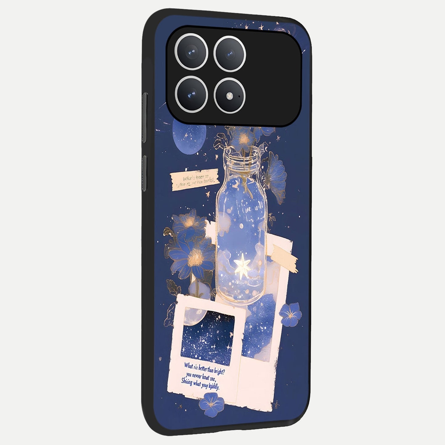  Starlit Cosmic Jar back cover For Poco F8 Pro slim fit glass case with vibrant aesthetic design