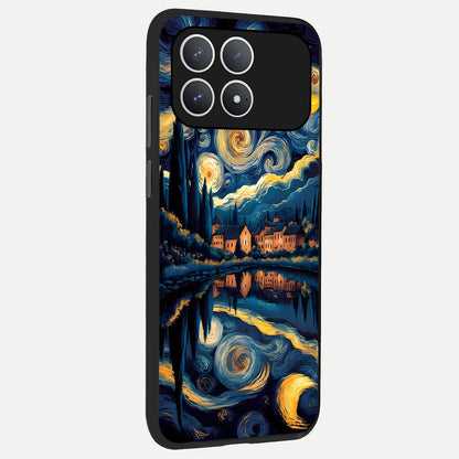  Starry Sky Serenity back cover For Poco F8 Pro slim fit glass case with vibrant aesthetic design