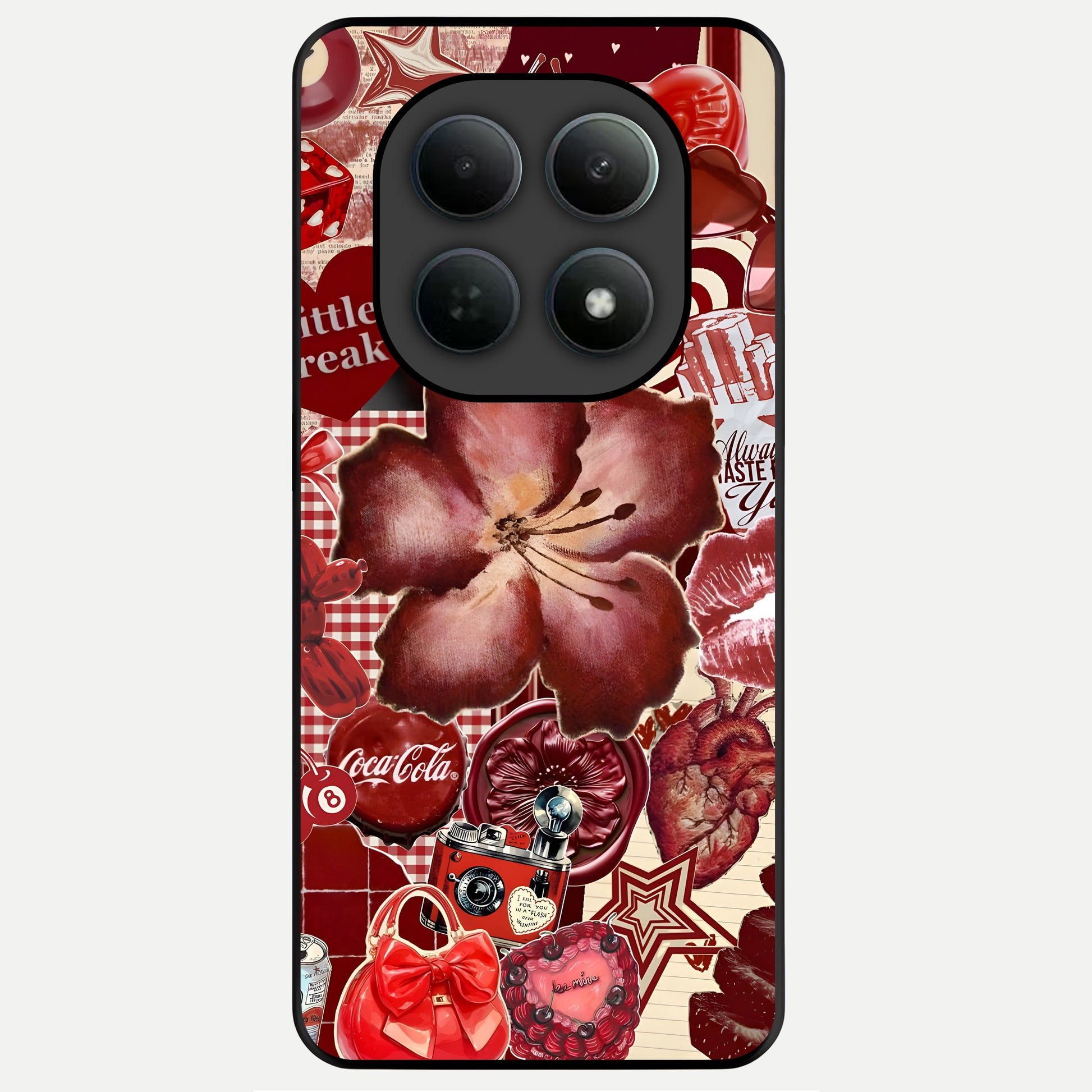  Aesthetic Little Freak Glass Case For Poco M8 back cover – full design glossy printed glass finish