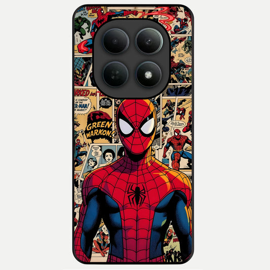  Aesthetic Spider Glass Case For Poco M8 back cover – full design glossy printed glass finish