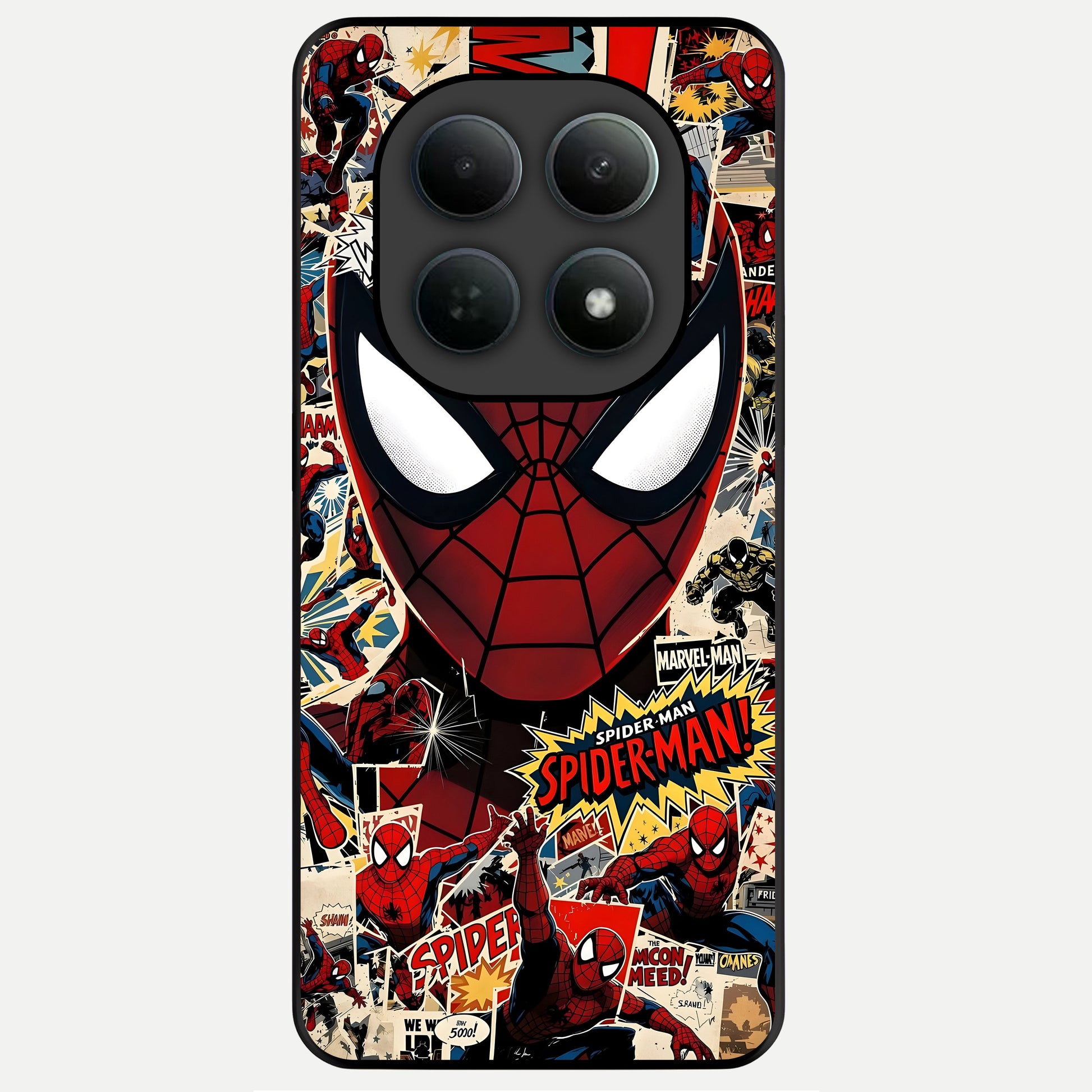  Aesthetic Wonder Spider Glass Case For Poco M8 back cover – full design glossy printed glass finish