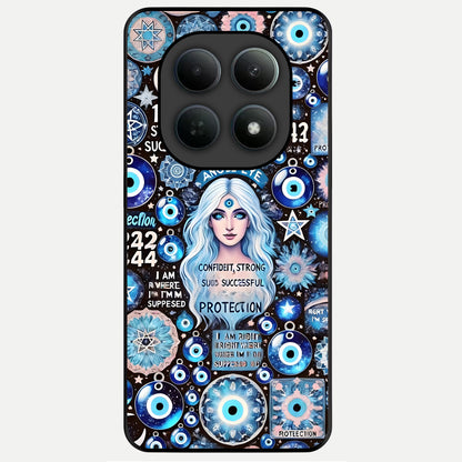  Angel Aura Shield Glass Case For Poco M8 back cover – full design glossy printed glass finish
