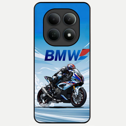  BMW Power Drift Glass Case For Poco M8 back cover – full design glossy printed glass finish