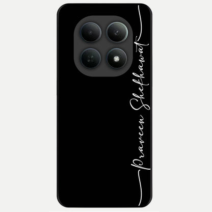  Black Tune Custom Name Glass Case For Poco M8 back cover – full design glossy printed glass finish