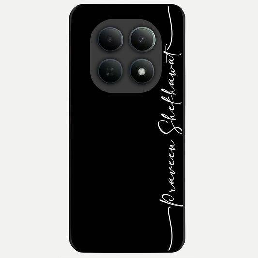  Black Tune Custom Name Glass Case For Poco M8 back cover – full design glossy printed glass finish