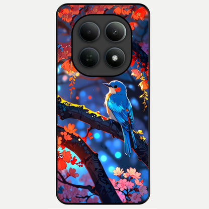  Blooming Water Drift Glass Case For Poco M8 back cover – full design glossy printed glass finish