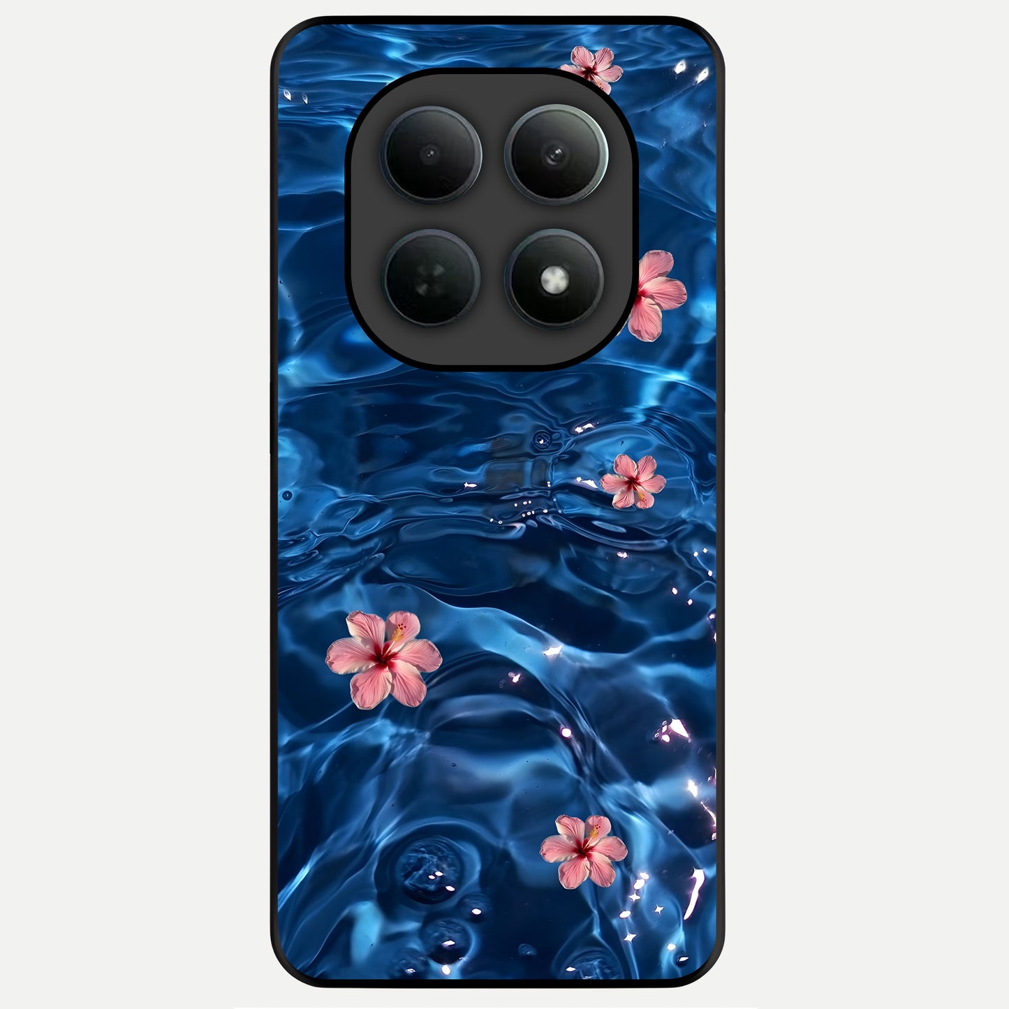  Bloom Thread Art Glass Case For Poco M8 back cover – full design glossy printed glass finish