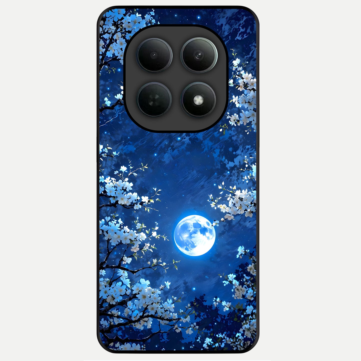  Blossom Moonlight Sky Glass Case For Poco M8 back cover – full design glossy printed glass finish