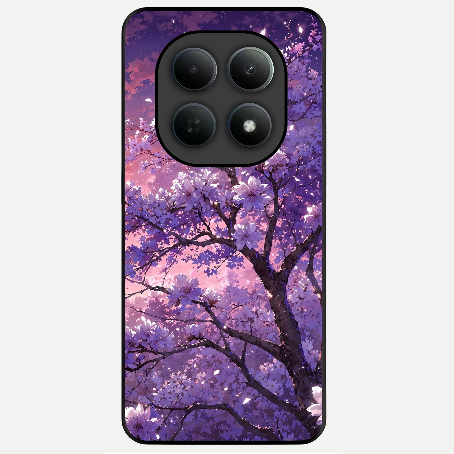  Blossom Tree Glass Case For Poco M8 back cover – full design glossy printed glass finish