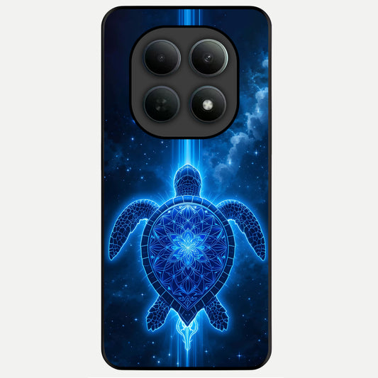  Blue Galaxy Turtle Glass Case For Poco M8 back cover – full design glossy printed glass finish