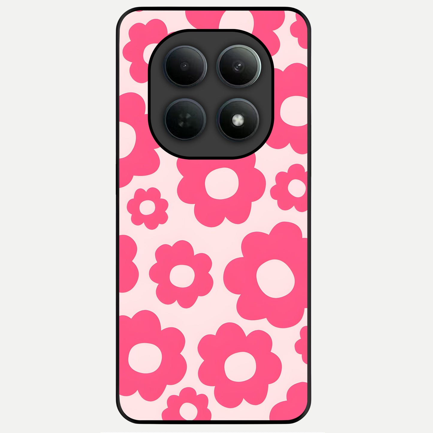  Blush Flower Pop Glass Case For Poco M8 back cover – full design glossy printed glass finish