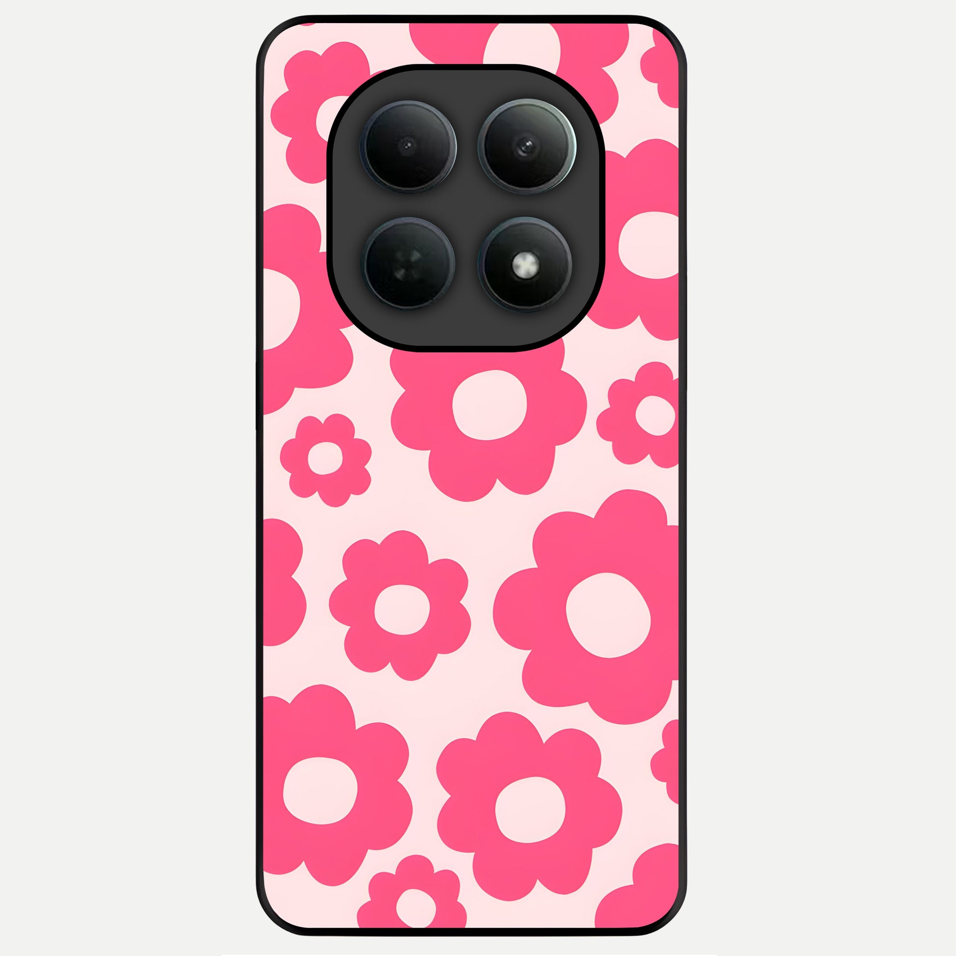  Blush Flower Pop Glass Case For Poco M8 back cover – full design glossy printed glass finish