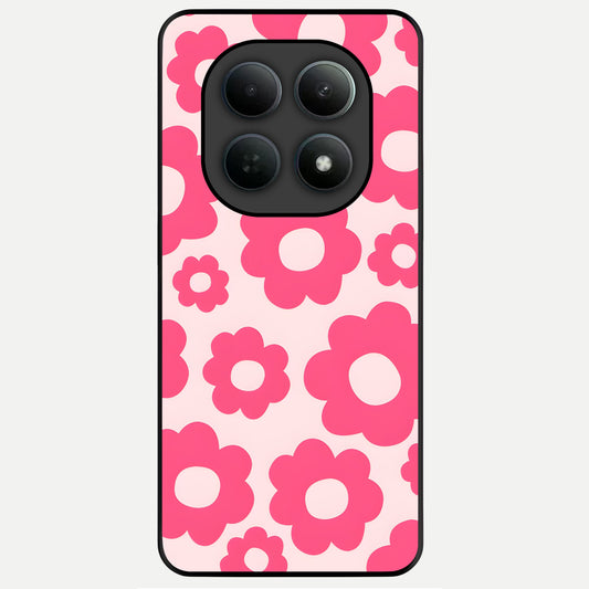  Blush Flower Pop Glass Case For Poco M8 back cover – full design glossy printed glass finish