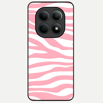  Blush Zebra Flow Glass Case For Poco M8 back cover – full design glossy printed glass finish