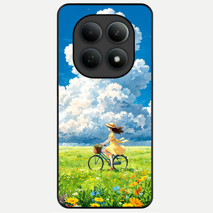  Breezy Meadow Ride Glass Case For Poco M8 back cover – full design glossy printed glass finish