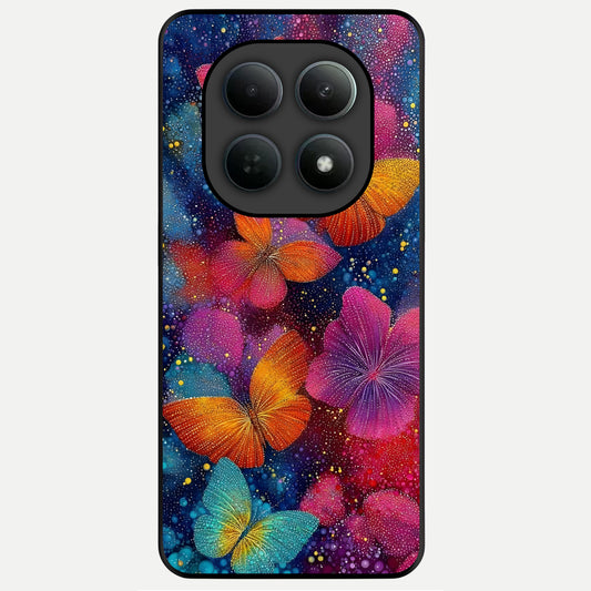  Butterfly Dream Mist Glass Case For Poco M8 back cover – full design glossy printed glass finish