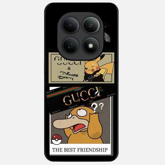  Cartoon Brand Play Mashup Glass Case For Poco M8 back cover – full design glossy printed glass finish