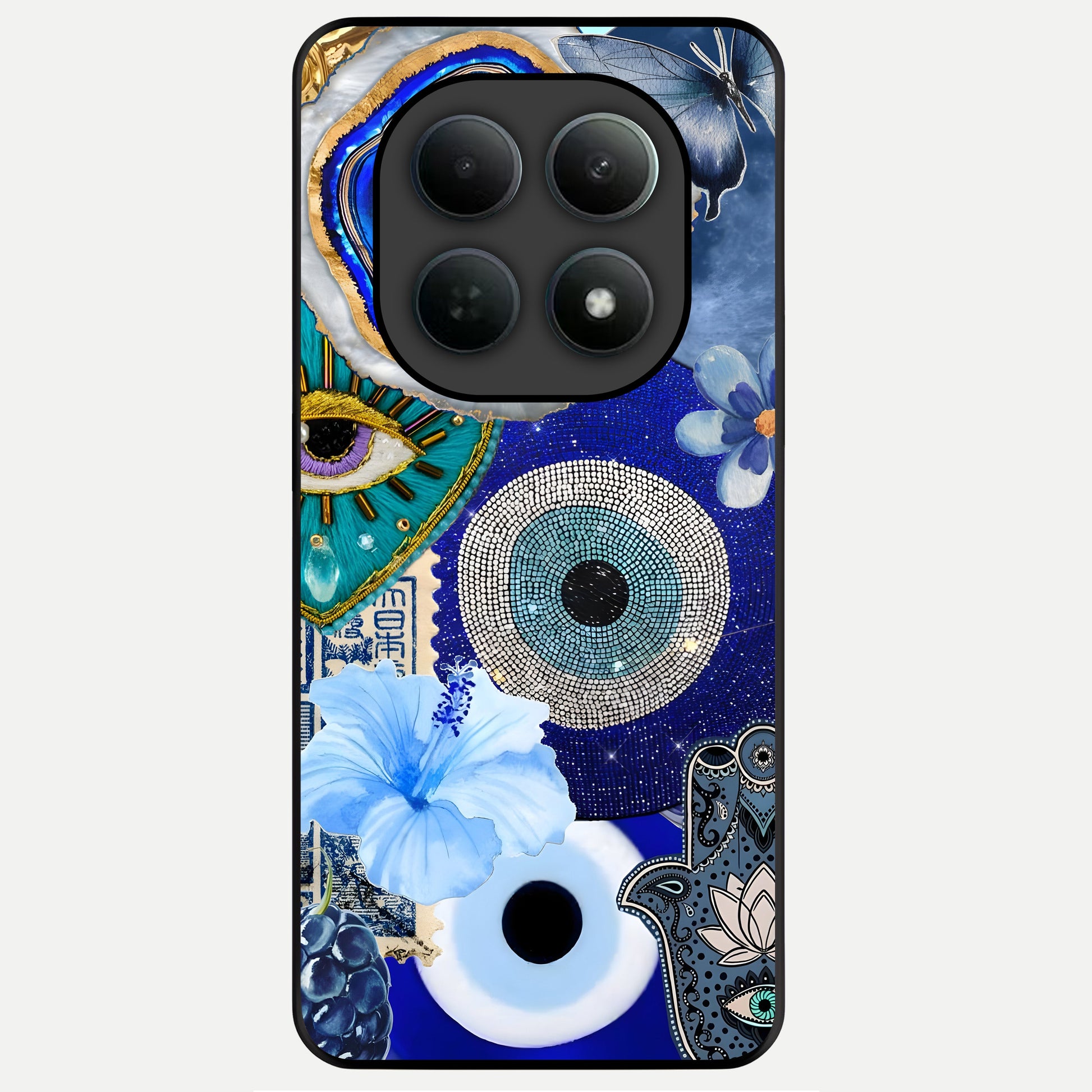  Celestial Blue Vision Glass Case For Poco M8 back cover – full design glossy printed glass finish