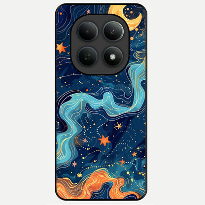  Celestial Dream Flow Glass Case For Poco M8 back cover – full design glossy printed glass finish