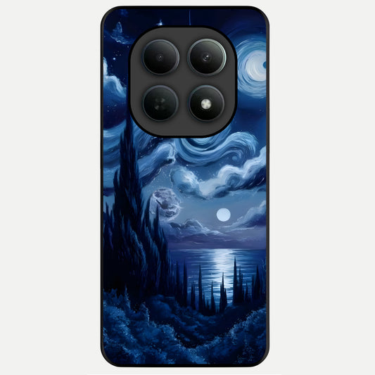  Celestial Dream Van Gogh Glass Case For Poco M8 back cover – full design glossy printed glass finish