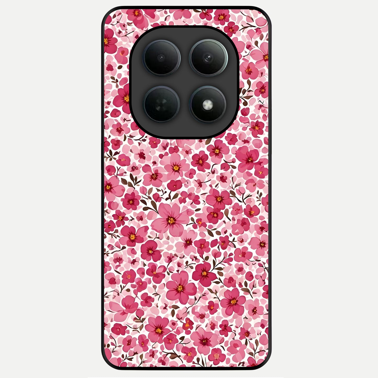  Cherry Blossom Charm Glass Case For Poco M8 back cover – full design glossy printed glass finish