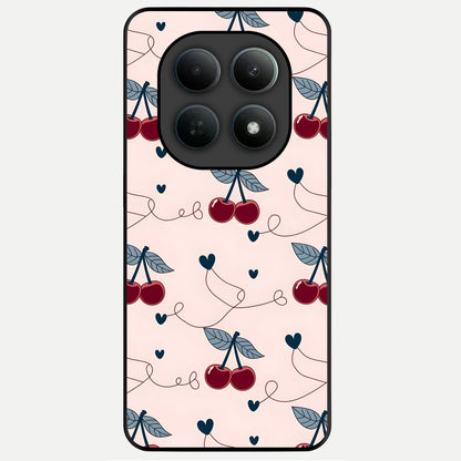  Cherry Heart Line Glass Case For Poco M8 back cover – full design glossy printed glass finish