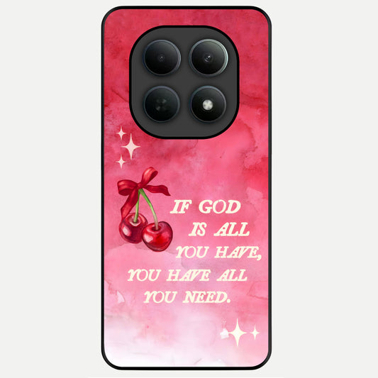  Cherry Quote Glass Case For Poco M8 back cover – full design glossy printed glass finish