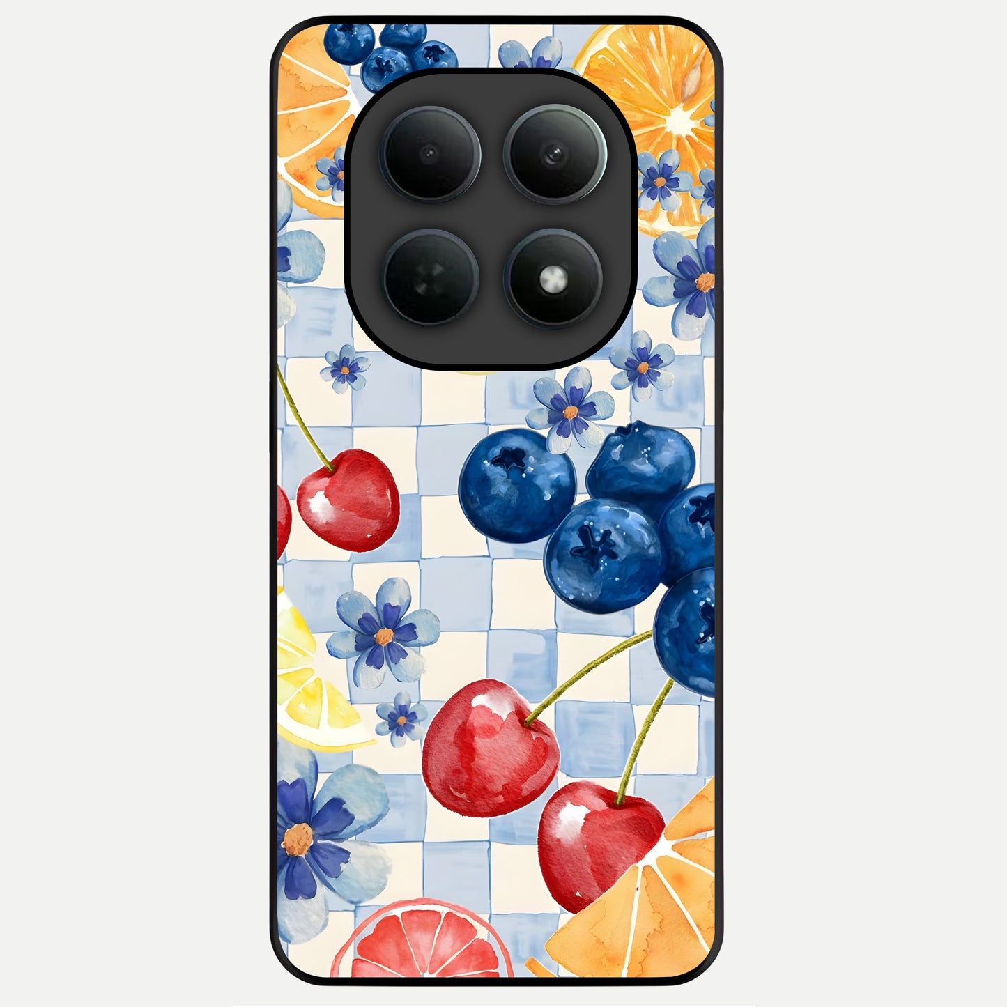  Citrus Bloom Joy Glass Case For Poco M8 back cover – full design glossy printed glass finish