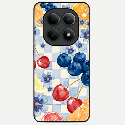  Citrus Bloom Joy Glass Case For Poco M8 back cover – full design glossy printed glass finish