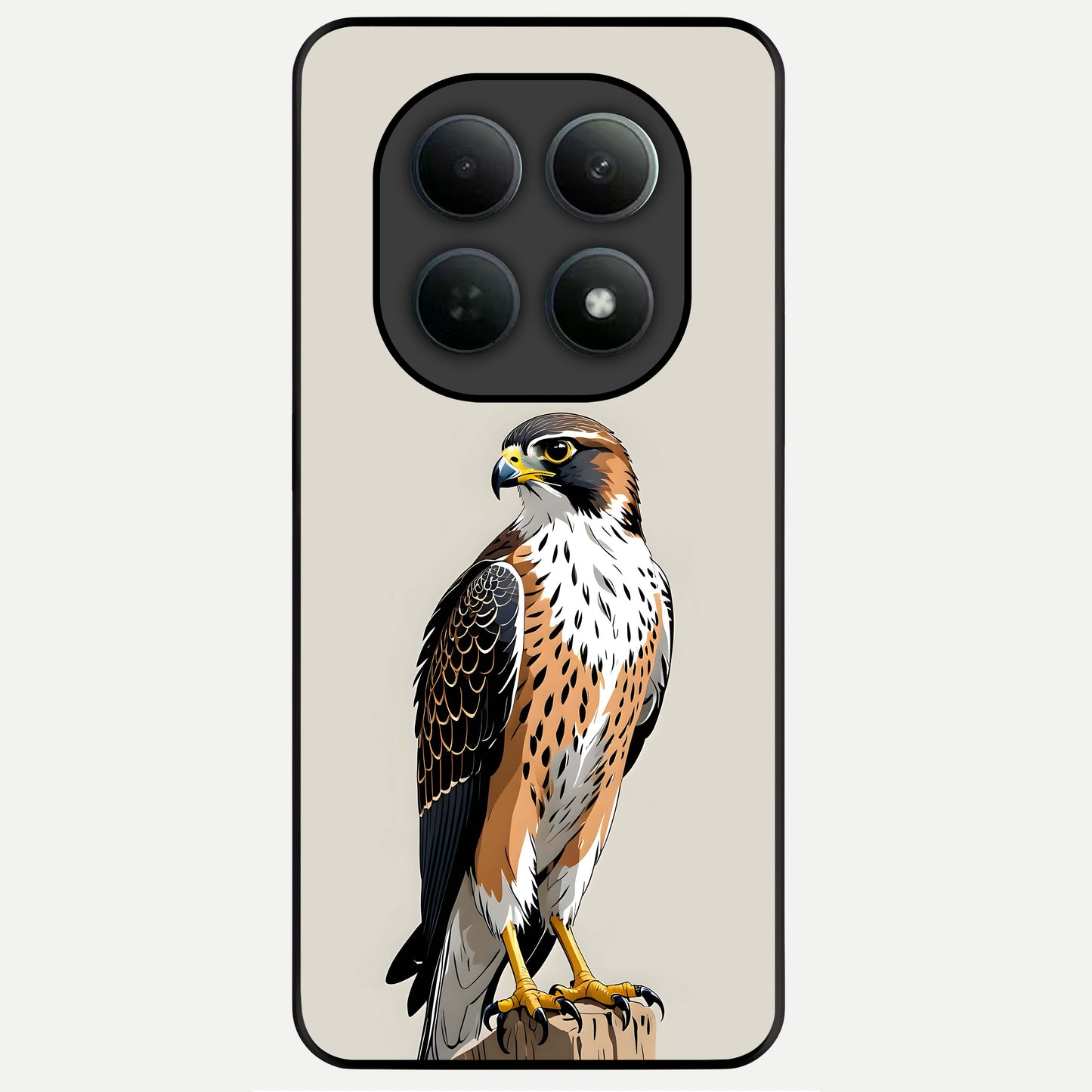  Clever Eagle Glass Case For Poco M8 back cover – full design glossy printed glass finish