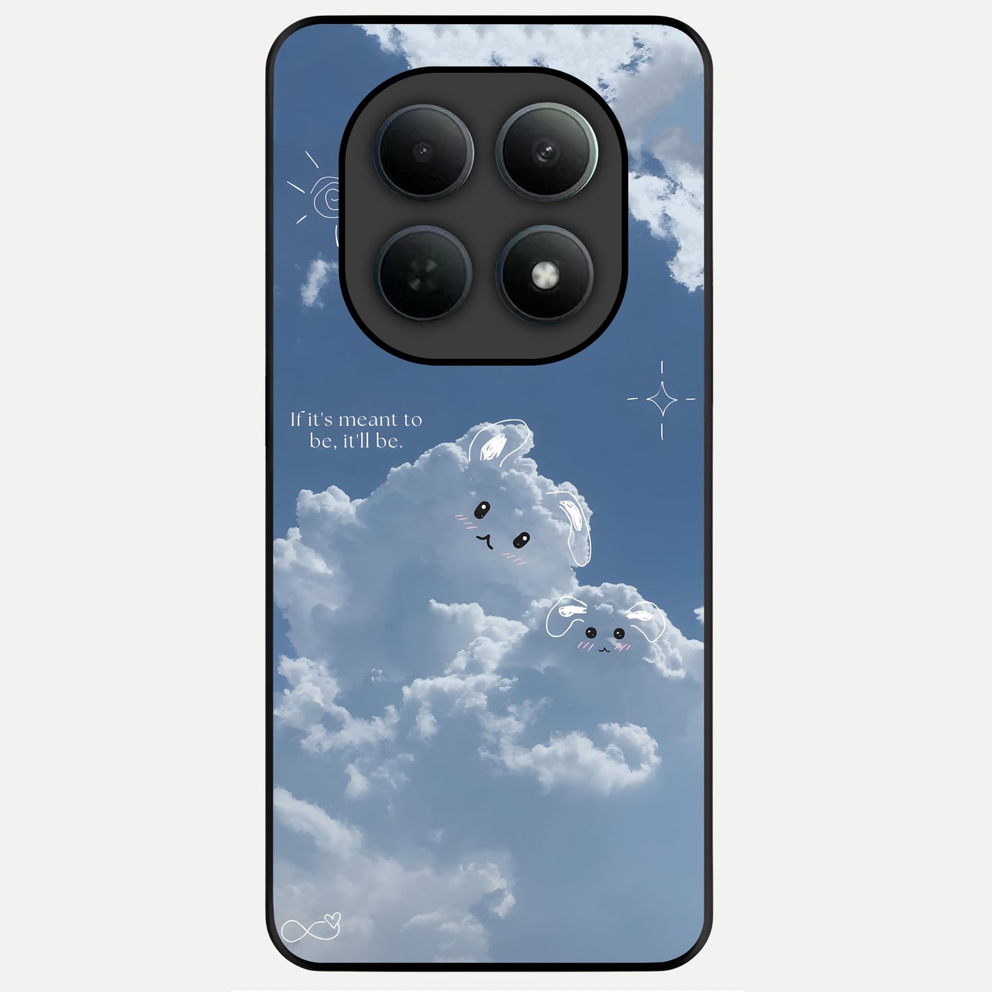  Cloud Bunny Dreams Glass Case For Poco M8 back cover – full design glossy printed glass finish