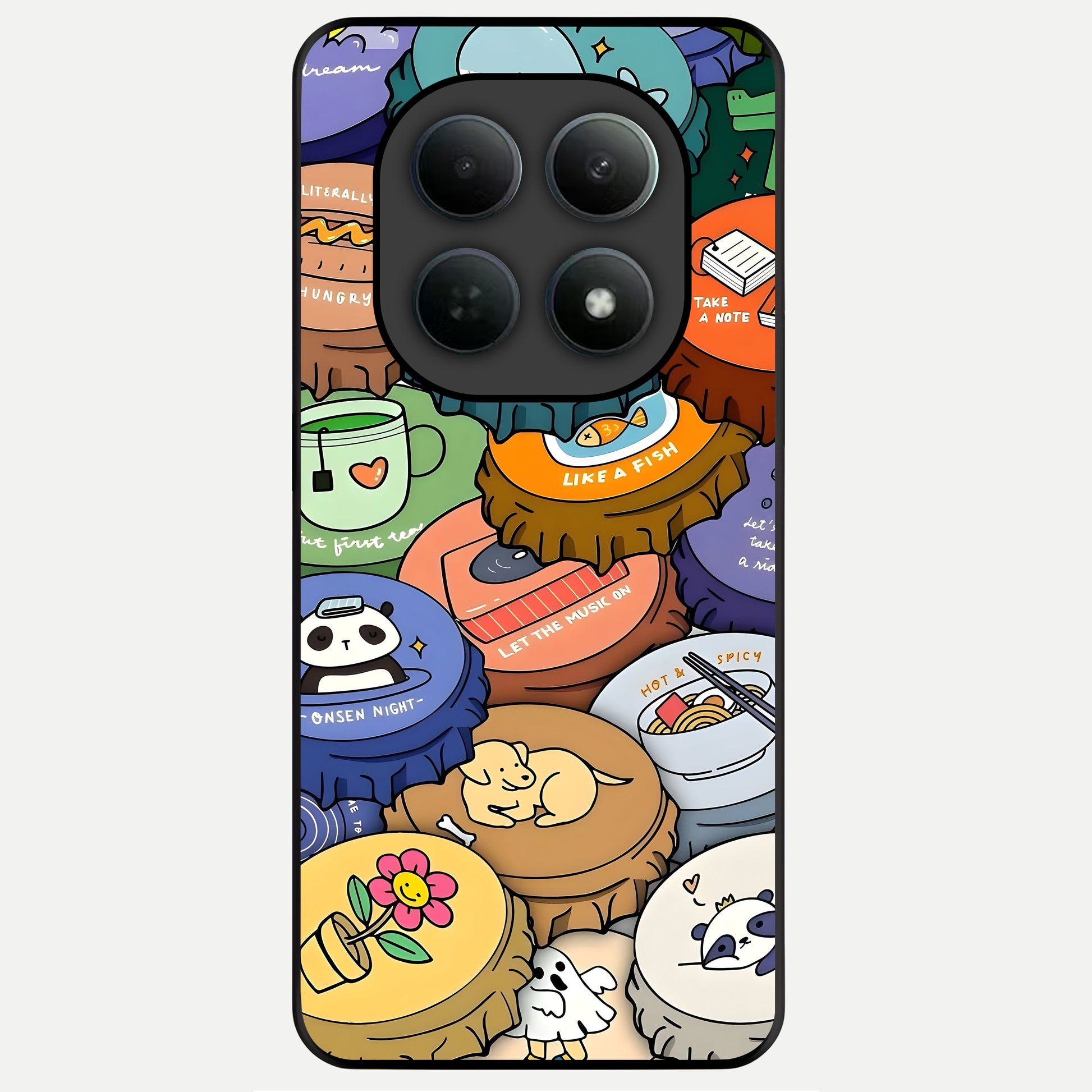  Coins Patterns Glass Case For Poco M8 back cover – full design glossy printed glass finish