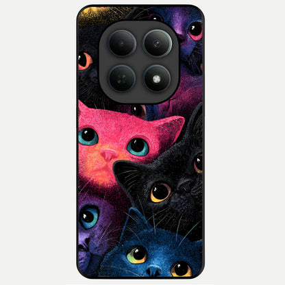  Cosmic Cats Dreams Glass Case For Poco M8 back cover – full design glossy printed glass finish