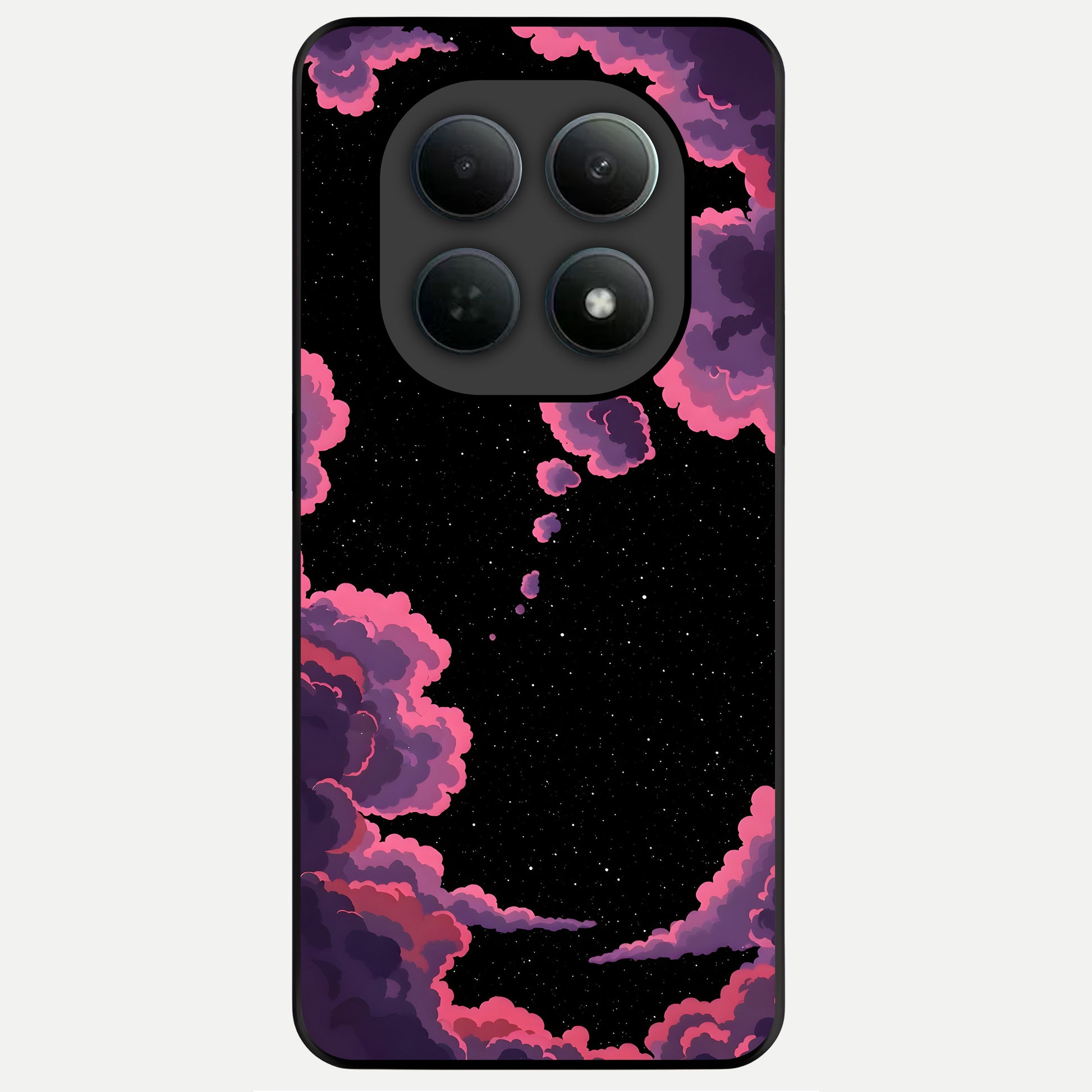  Cosmic Cloud Journey Glass Case For Poco M8 back cover – full design glossy printed glass finish