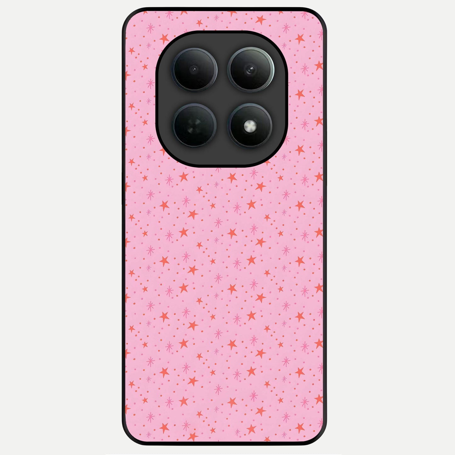  Cosmic Pink Sparkle Glass Case For Poco M8 back cover – full design glossy printed glass finish