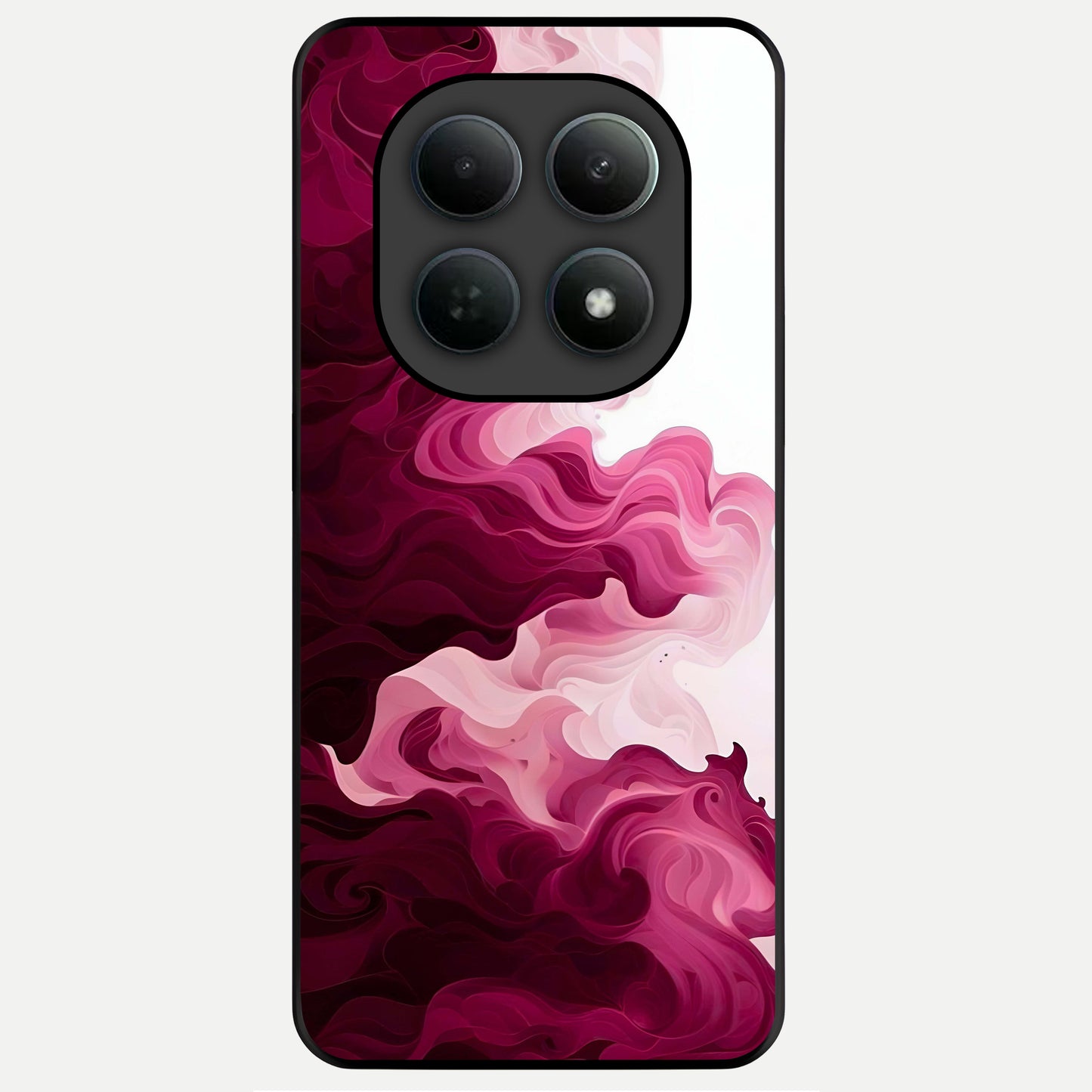  Crimson Wave Flow Glass Case For Poco M8 back cover – full design glossy printed glass finish