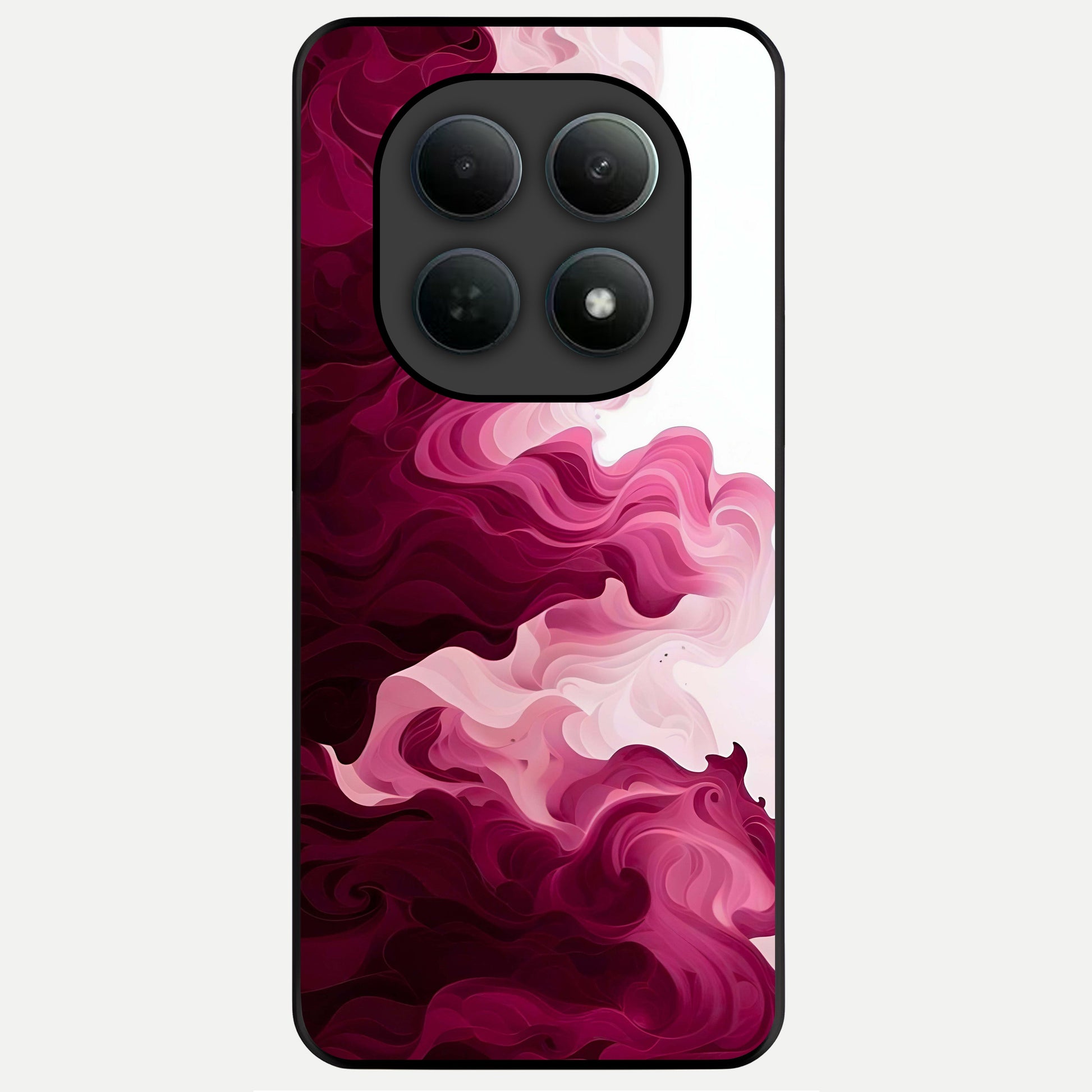  Crimson Wave Flow Glass Case For Poco M8 back cover – full design glossy printed glass finish