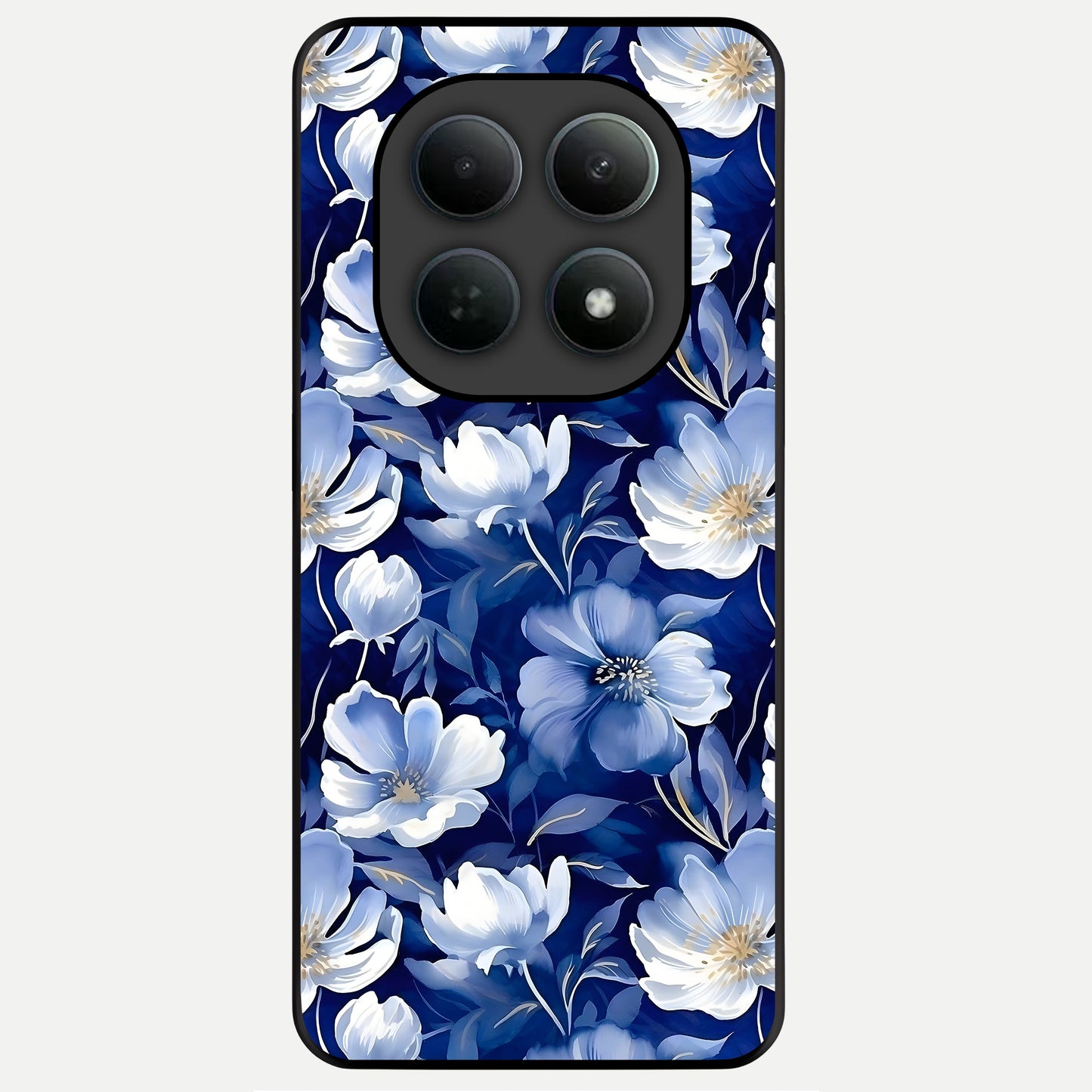  Cute Floral Patterns Glass Case For Poco M8 back cover – full design glossy printed glass finish