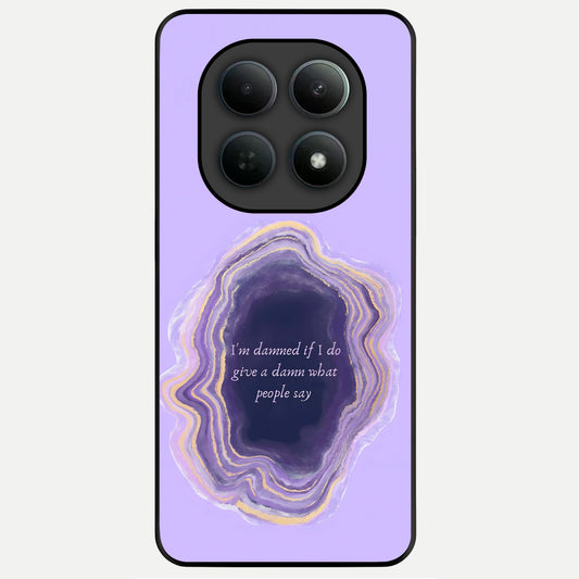  Damned People Quote Glass Case For Poco M8 back cover – full design glossy printed glass finish